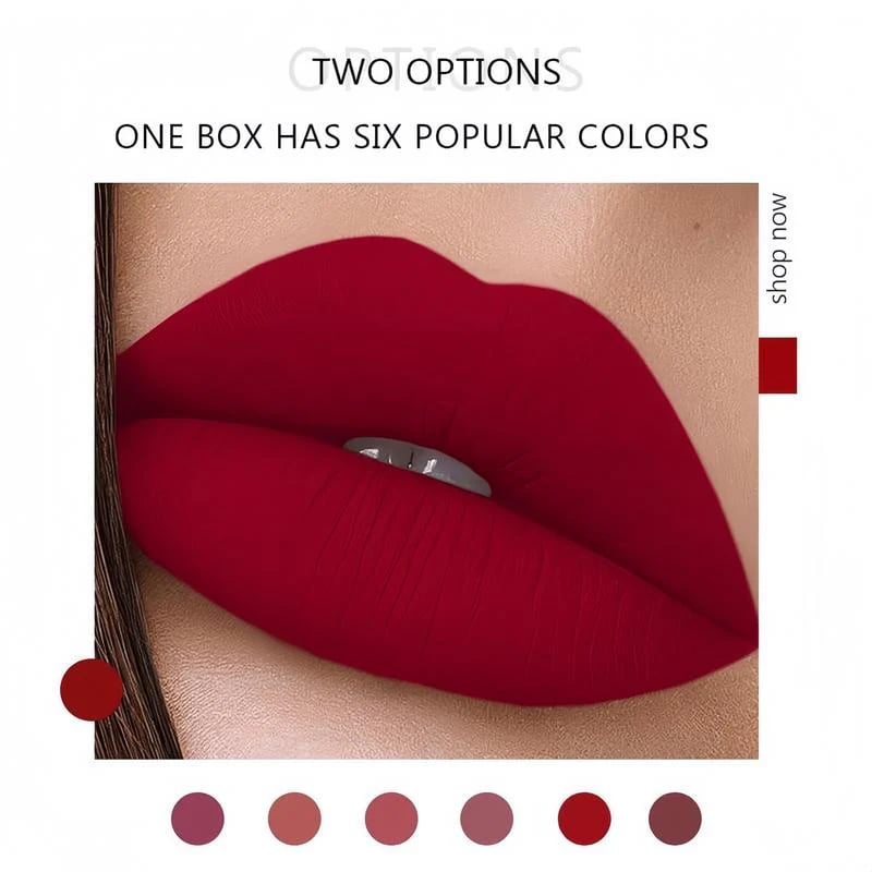 Long-Lasting Matte Lip Glaze Set – 6 Colors in One Box