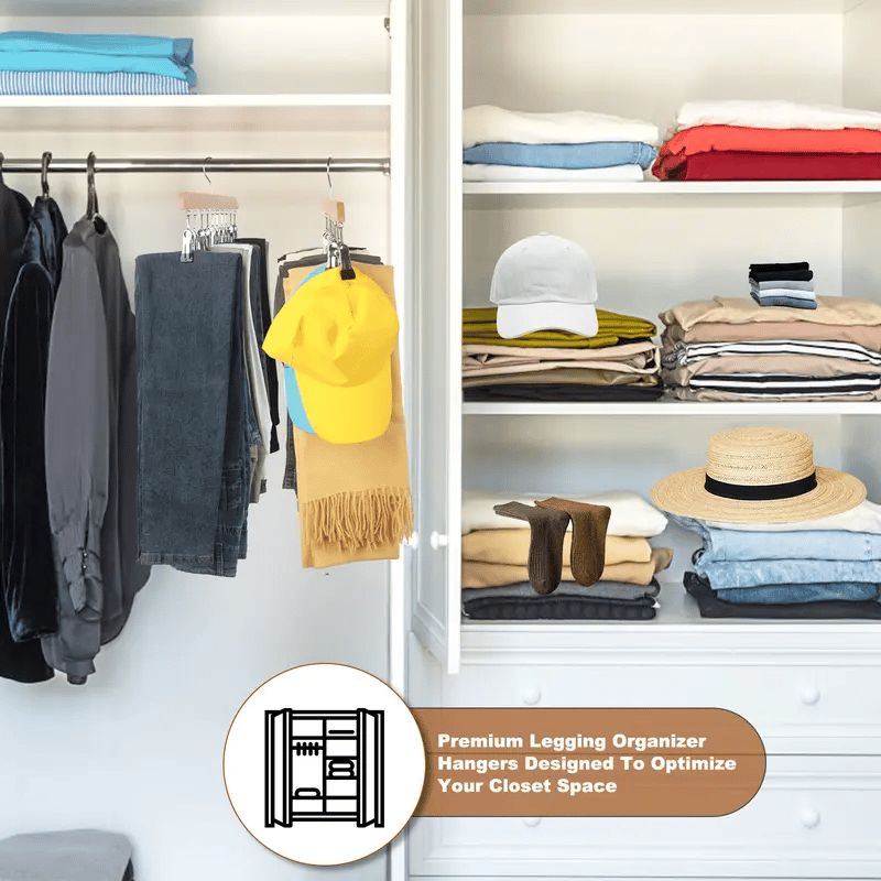 Closet Organizer with 10 Clips - Space Saving Hanging Closet Organizer